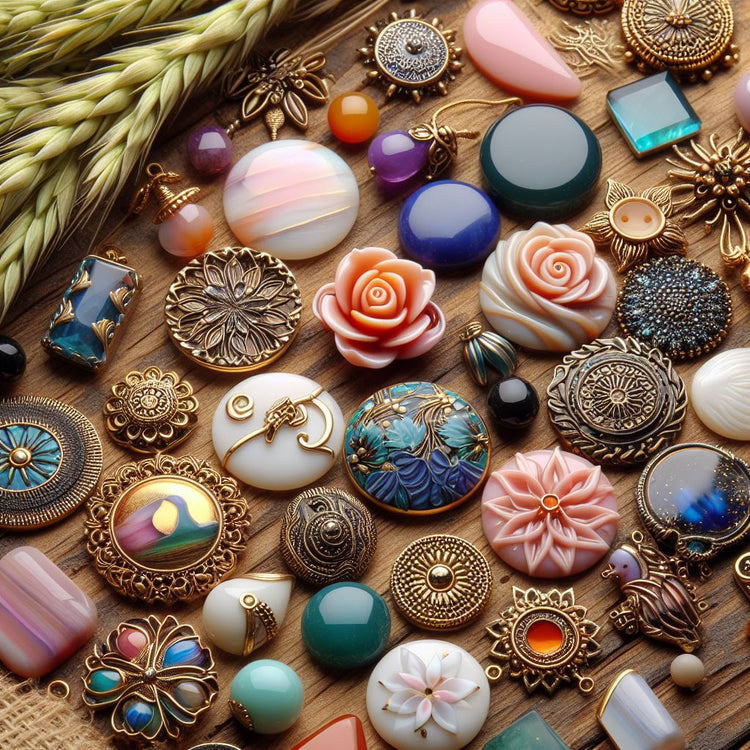 Metal, Resin, Acrylic Craft Motifs and Cabochons by Indian Petals