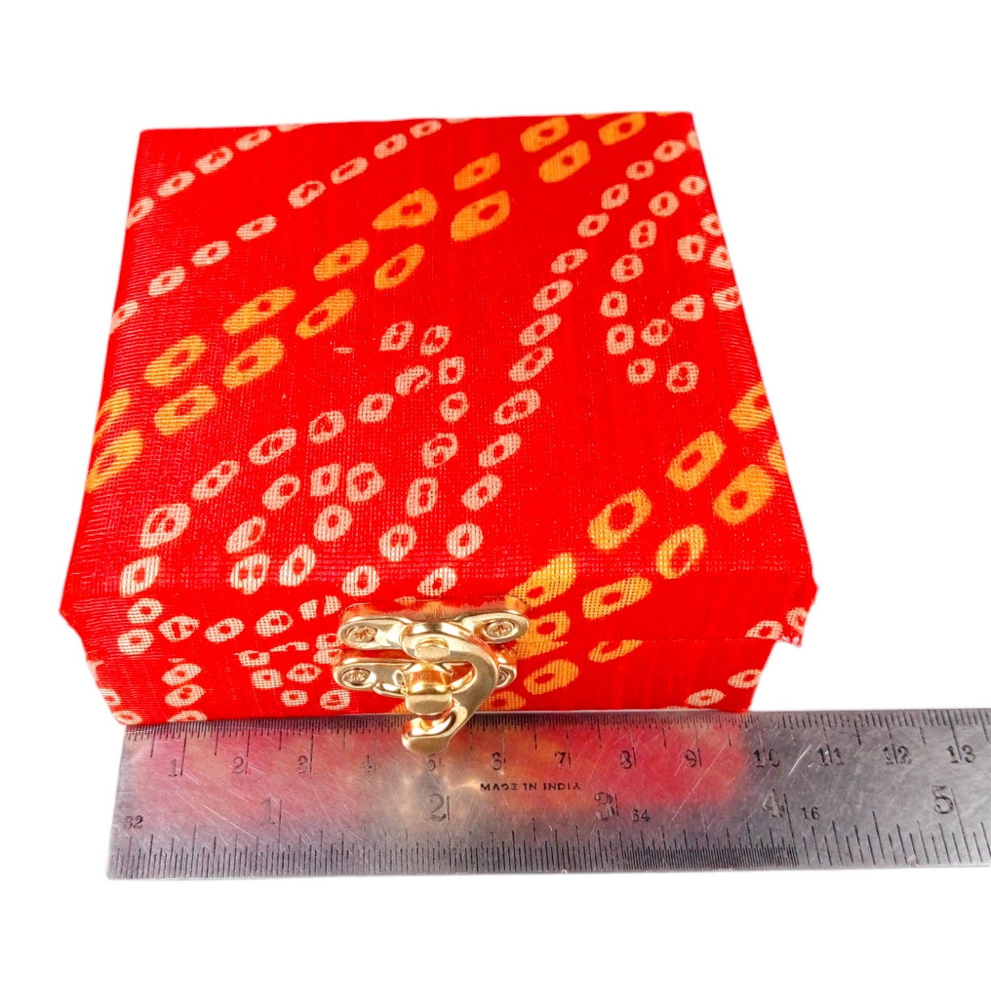 Indian Petals Square Wooden Gift Box for Return Gift Jewellery or Party favour Giftings
