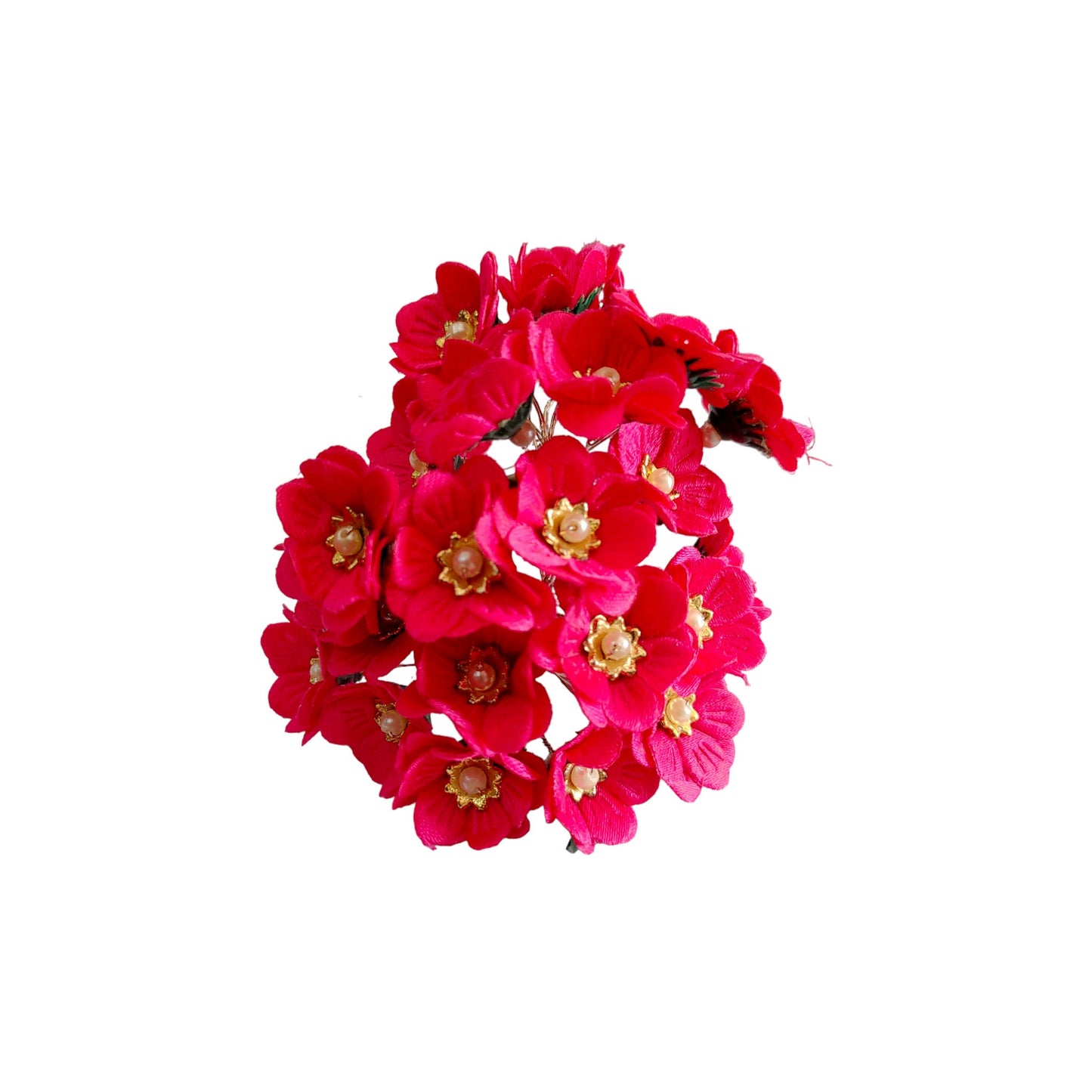 Decorative Artificial Primrose Fabric Flower for Decor, Craft or Textile, 60Pcs -11134, Crimson