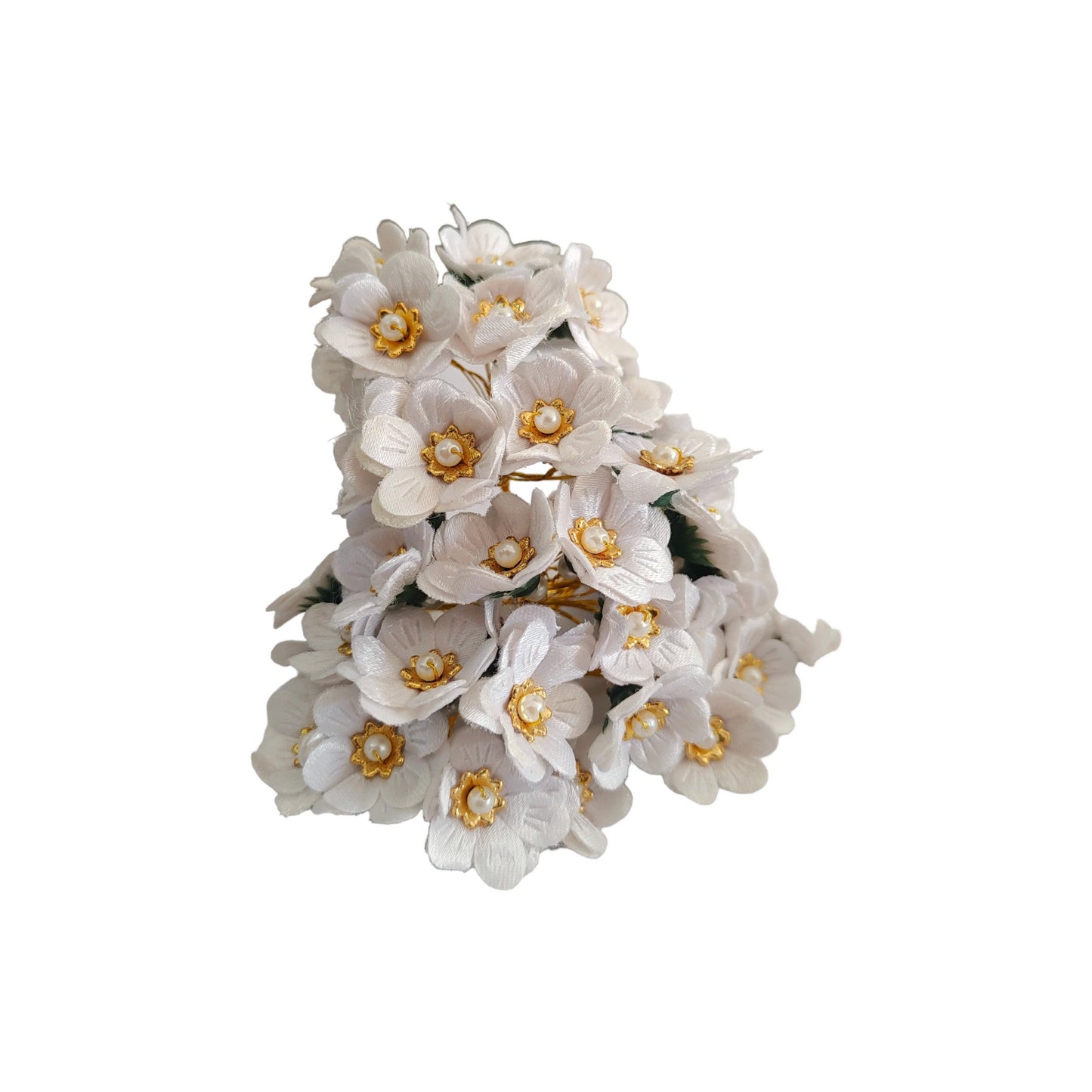 Decorative Artificial Primrose Fabric Flower for Decor, Craft or Textile, 60Pcs -11134, White