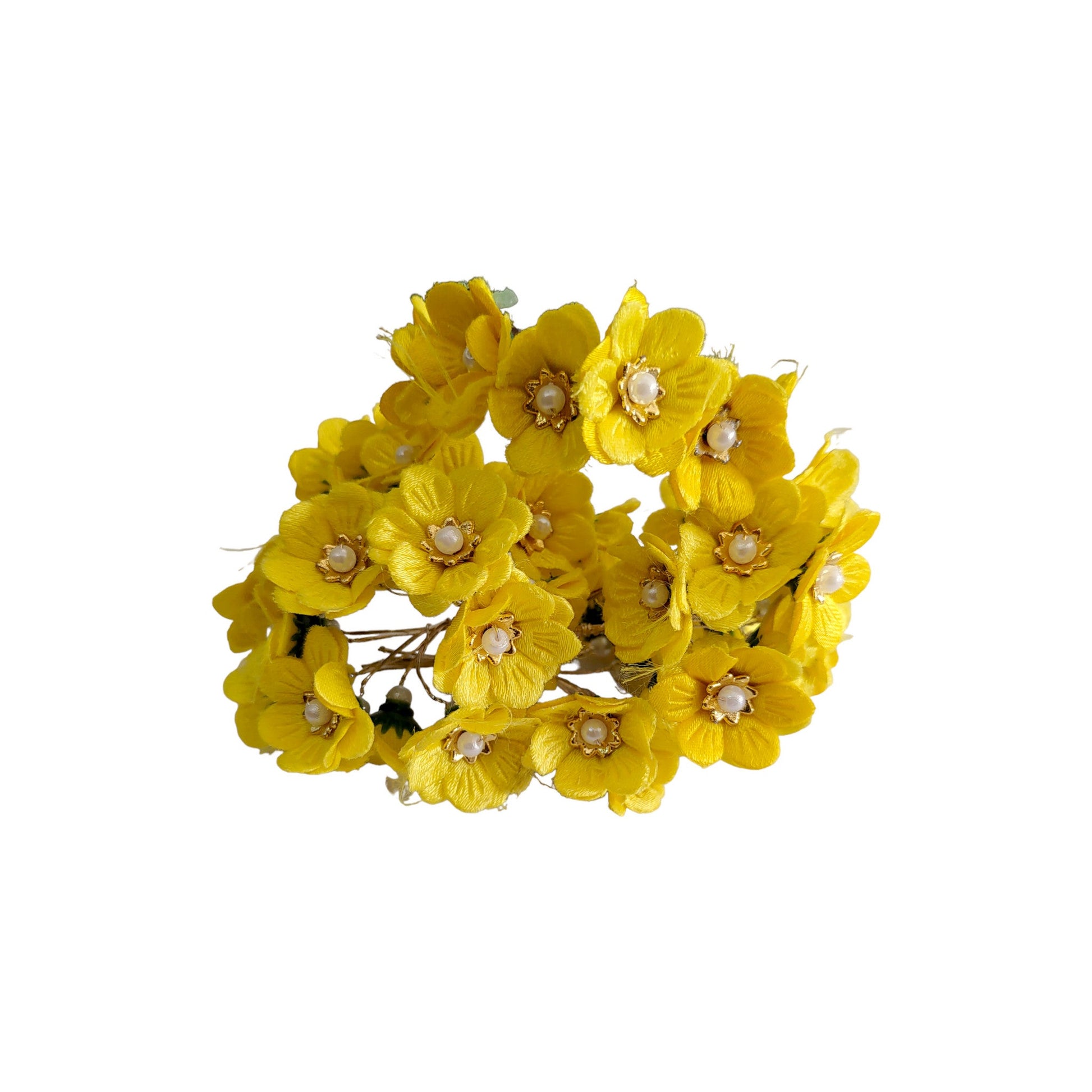 Decorative Artificial Primrose Fabric Flower for Decor, Craft or Textile, 60Pcs -11134, Yellow