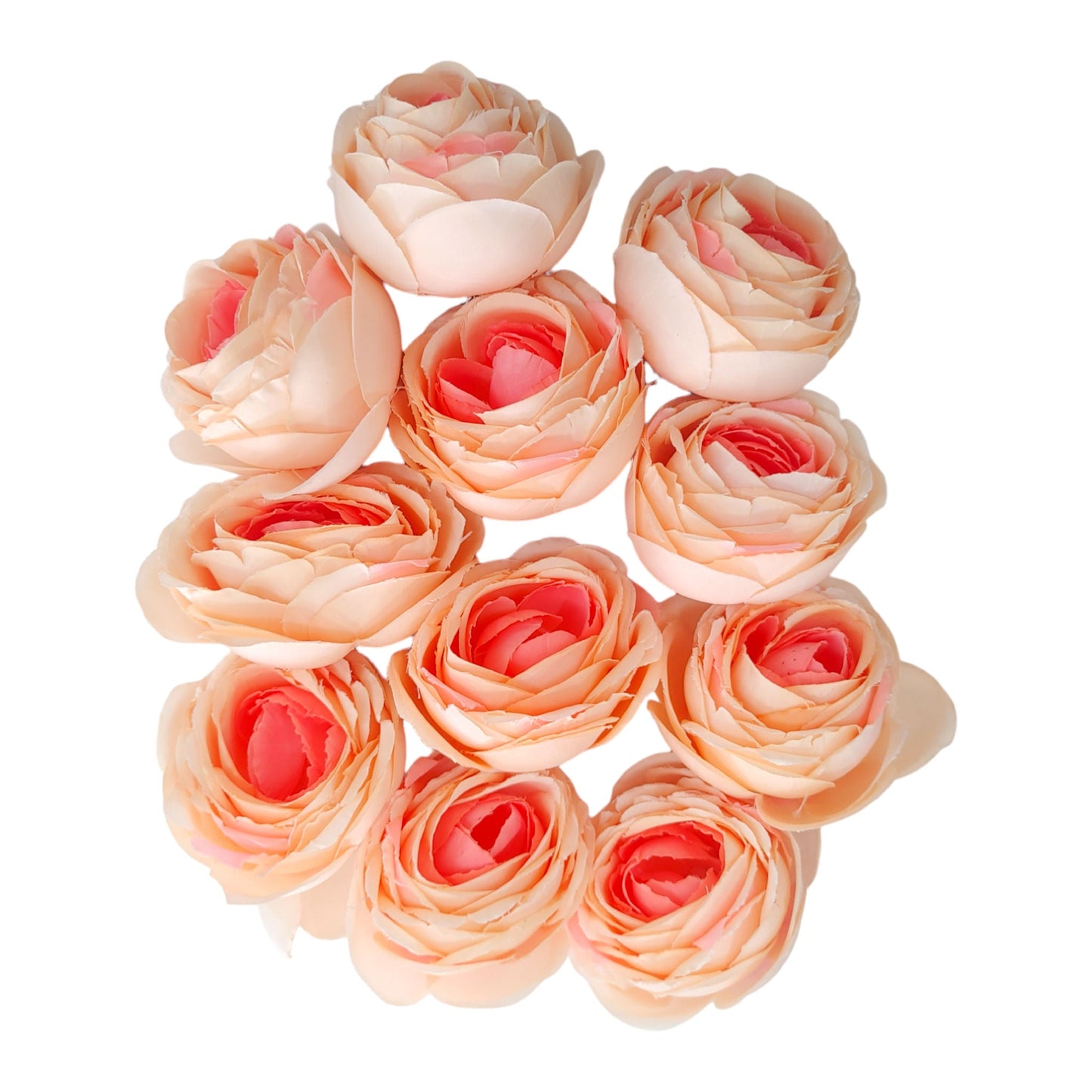 Indian Petals 6.5 cm Big Cabbage  Rose Fabric Flower Head For Crafting or Decoration - 20 Pcs, Onion Pink