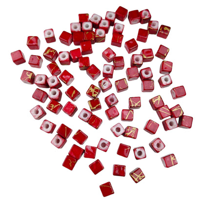 Square Shape Designer Colored Motif Beads For Craft or décor -11701