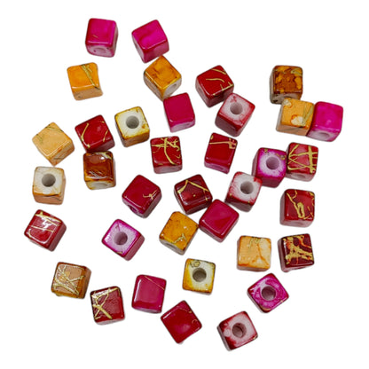 Square Shape Designer Colored Motif Beads For Craft or décor - 11701