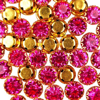 50Pcs Collet Rhinestone Bead Motif for Craft Jewelry or Decor - 11703