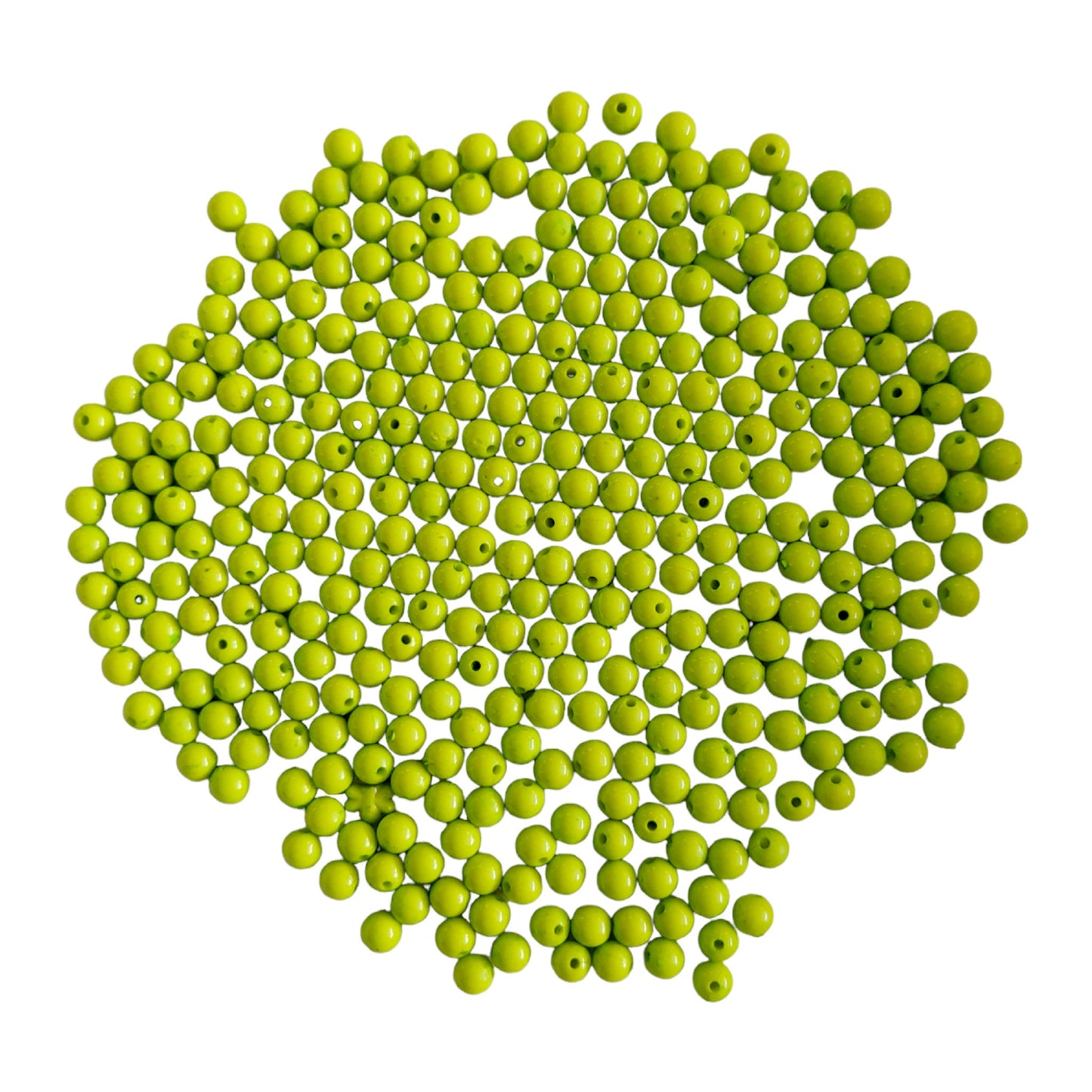 Indian Petals - Round ABS Colored Beads Ideal for Jewelry designing Craft or Decor Round ABS Colored Beads Ideal for Jewelry designing Craft or Decor - 6mm / Lawn Green / 100 Grams