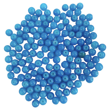 Indian Petals - Premium quality Round shape Glass Beads for DIY Craft, Trousseau Packing or Decoration - Design 725 Premium quality Round shape Glass Beads for DIY Craft, Trousseau Packing or Decoration - Design 725 - Dark Blue / 8mm / 50 Pieces