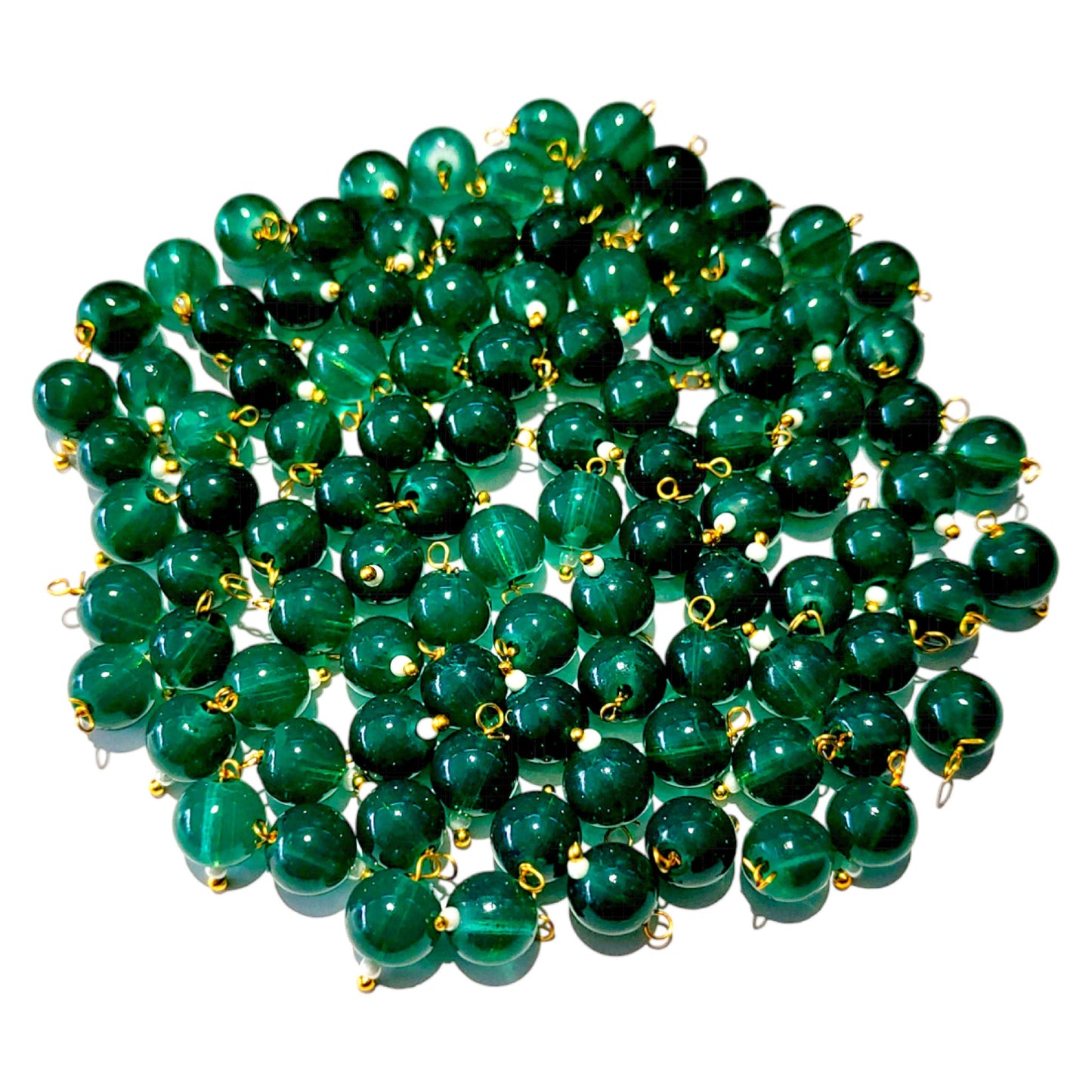 Round Glossy Ball Color Glass Bead for Jewlellery Crafting Or Decoration - 8x8mm - 11759