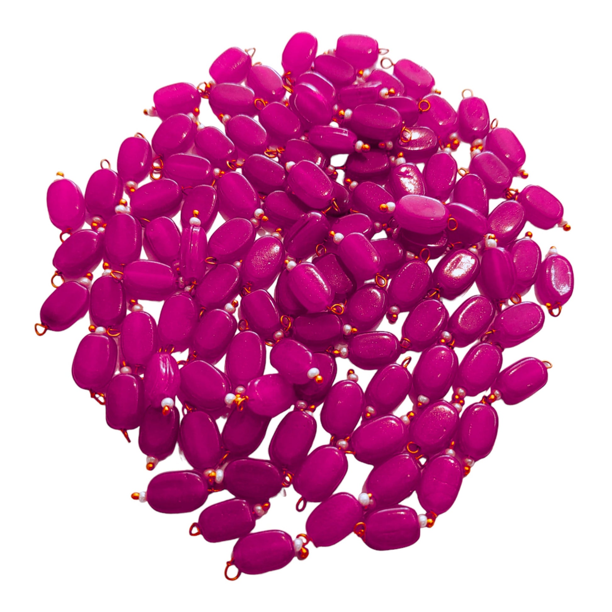 Indian Petals color-glass-bead-with-pipe-tassel-for-craft-11762