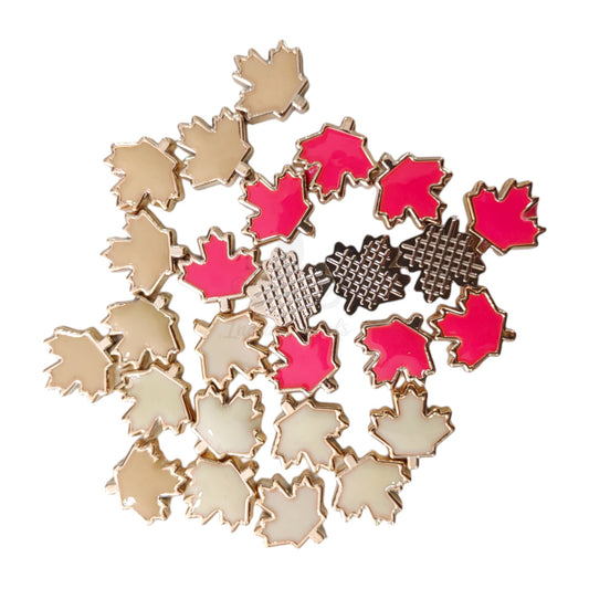 Vibrant CCB Leaf Motifs for Crafts - Mixed Colors, 60 Pcs, 15mm - Perfect for Decor & DIY Projects