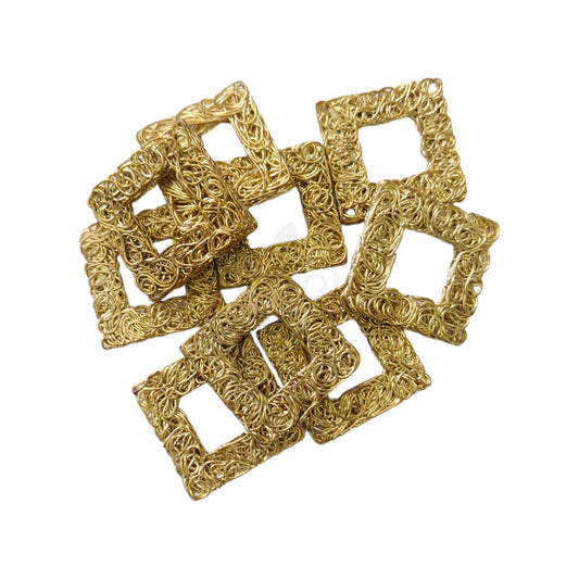 12pcs Square 28mm Gold Metal Frames for Crafts & Decor  | Unleash Your Creativity ✨