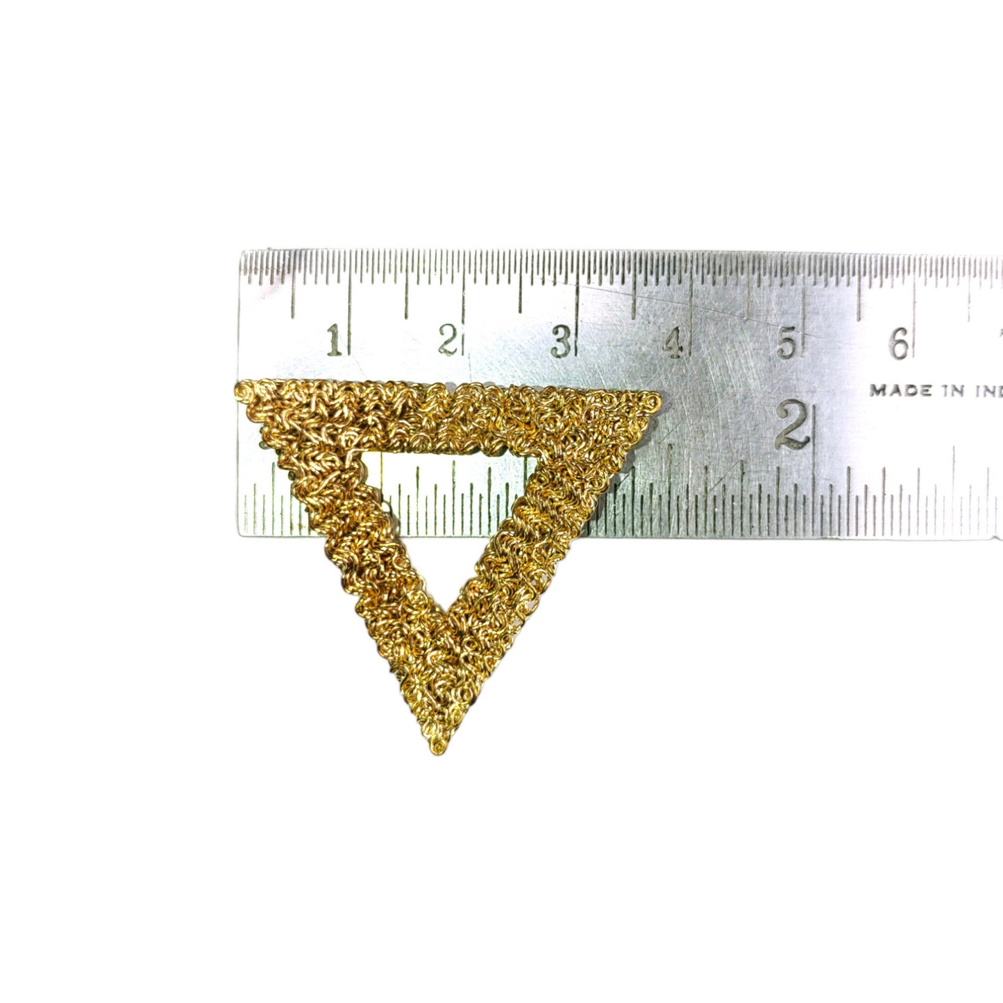 Designer Triangle Shape Metal Motif for Craft or Decor - 11447, Golden