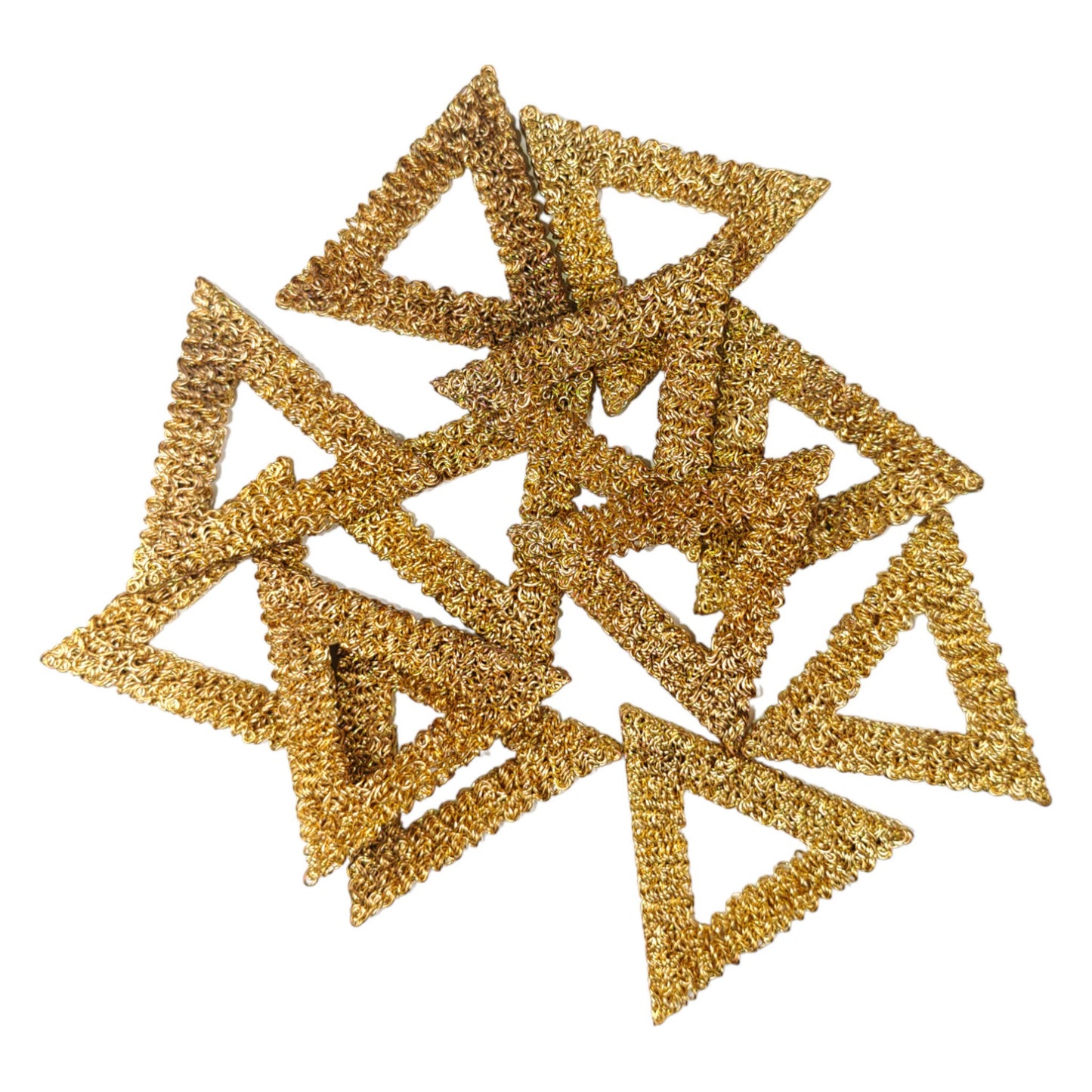 Designer Triangle Shape Metal Motif for Craft or Decor - 11447, Golden