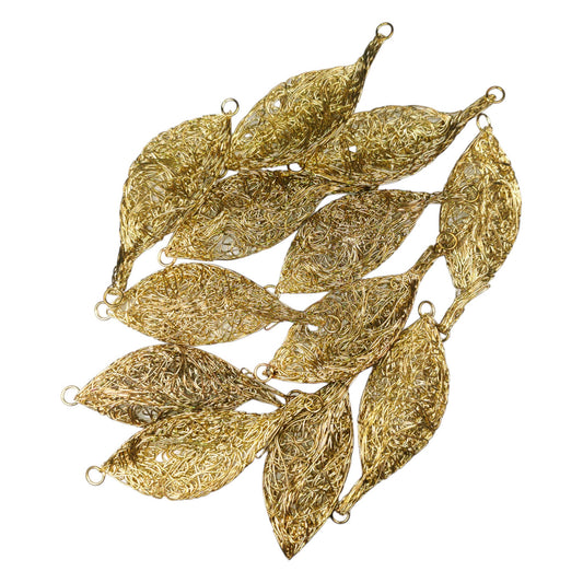 Indian Petals 3d-leaf-shape-wired-metal-motif-with-hooks-on-both-ends-450