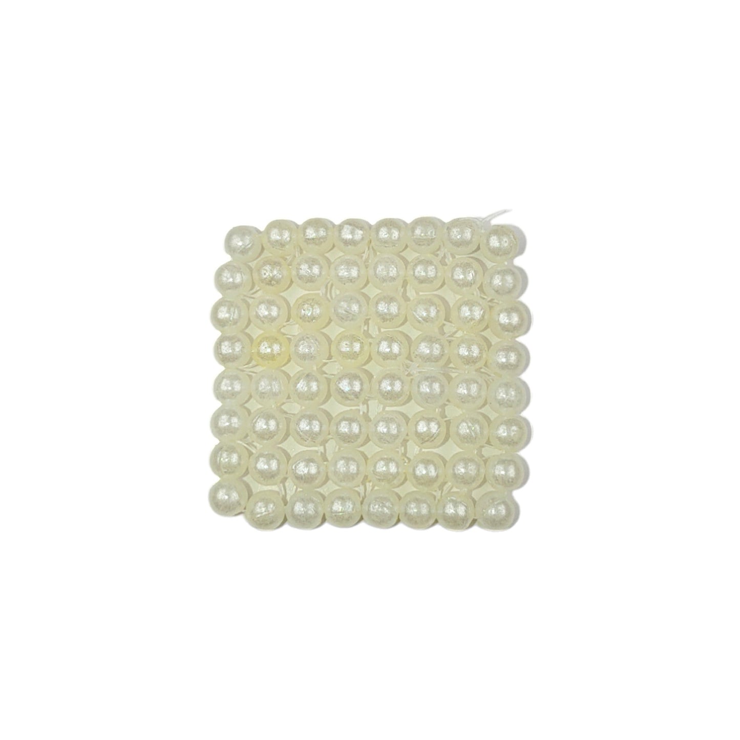 12x12 Pearl White Beaded Square Chatai Motif for Jewelry, Craft or Decoration - 11469