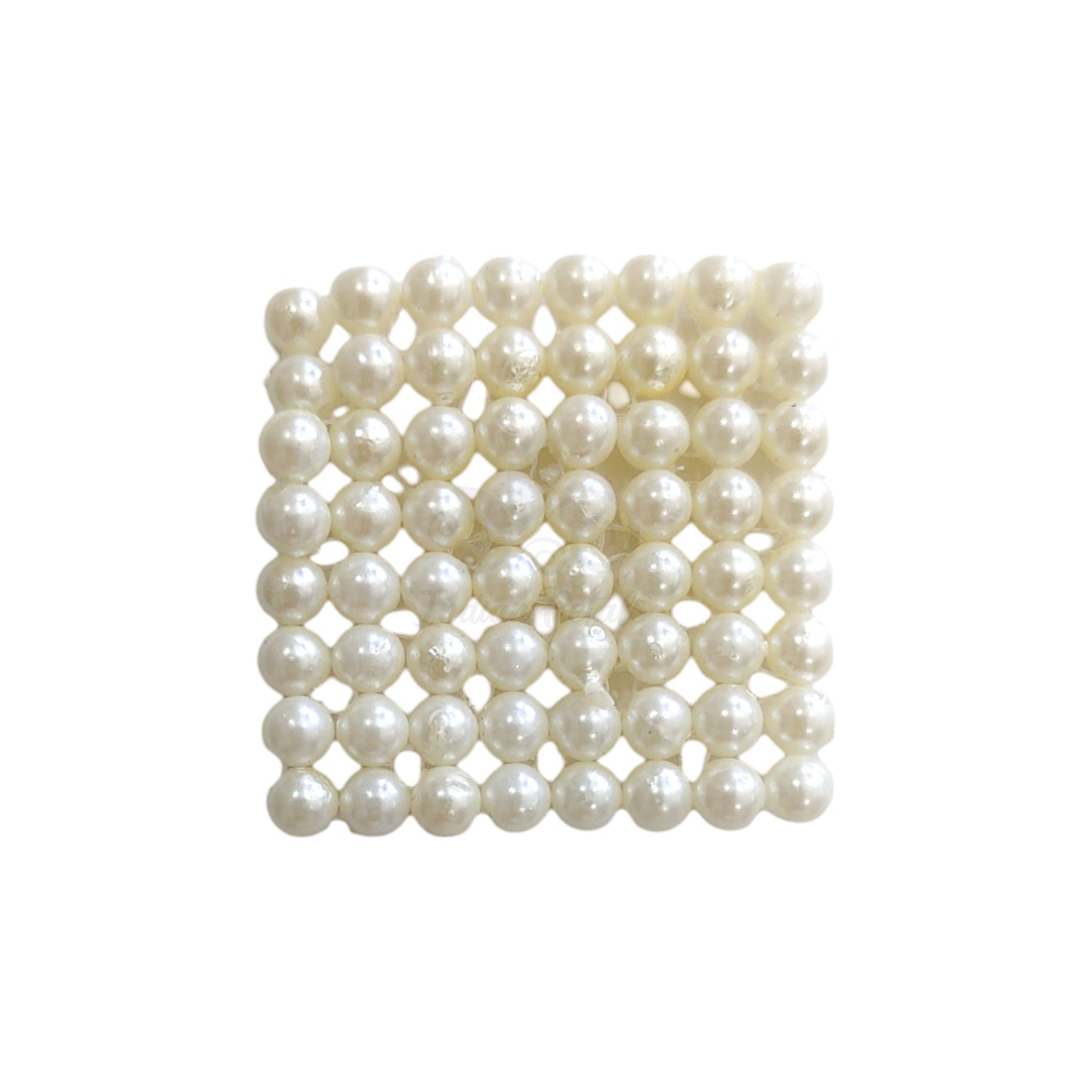 12x12 Motivo de Chatai cuadrado con cuentas de color blanco perla para joyería, manualidades o decoración - 11469 