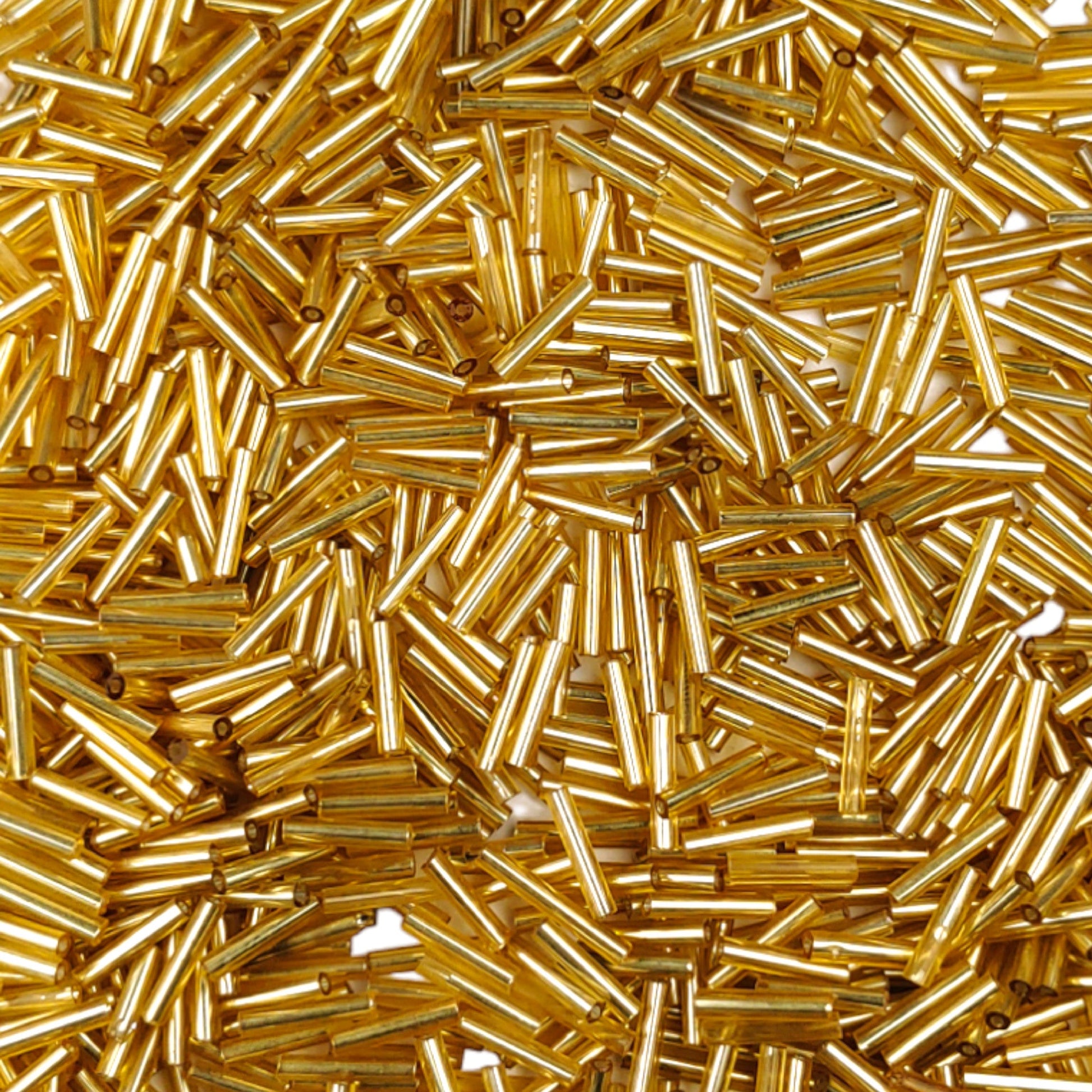 Shiny Hollow Cylindrical Golden Colored Cheed Beads for Craft or Decoration
