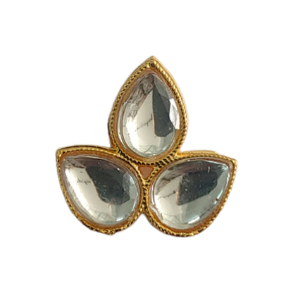 50 Pcs Pan Stone Collet Pendant Metal Motif for Rakhi, Jewelry designing and Craft Making or Decor