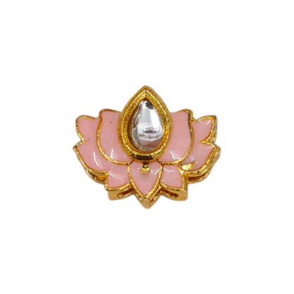 Lotus Shape Meena Metal Motif for Rakhi, Jewelry Designing, Craft or Decor - 12530 - 31