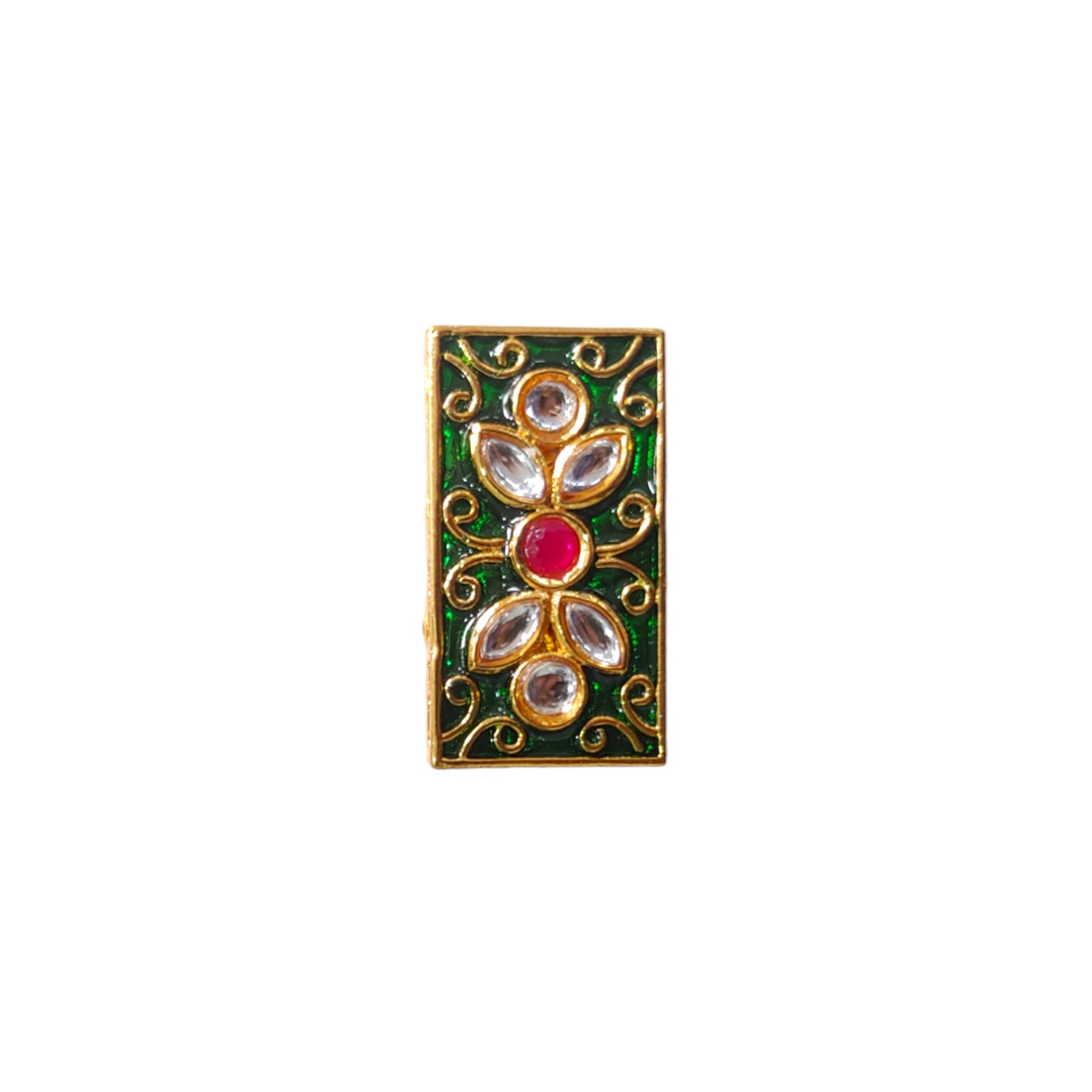 Rectangle Enamel-Coated Metal Pendant Motif | Craft & Decor | 6 Pcs