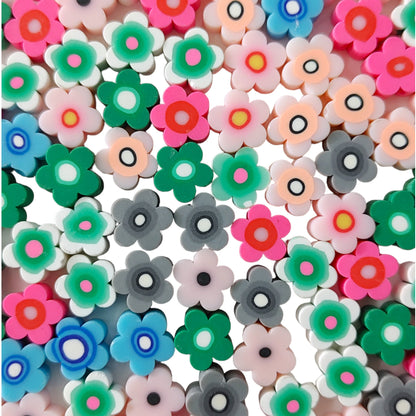 Floral Multi-Colored Rubber Resin Motif for Crafts or Decoration