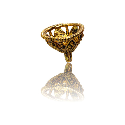 Indian Petals 100 Pcs Golden Square Cap Jhumki Metal Motif for Rakhi, Jewelry designing and Craft Making or Décor