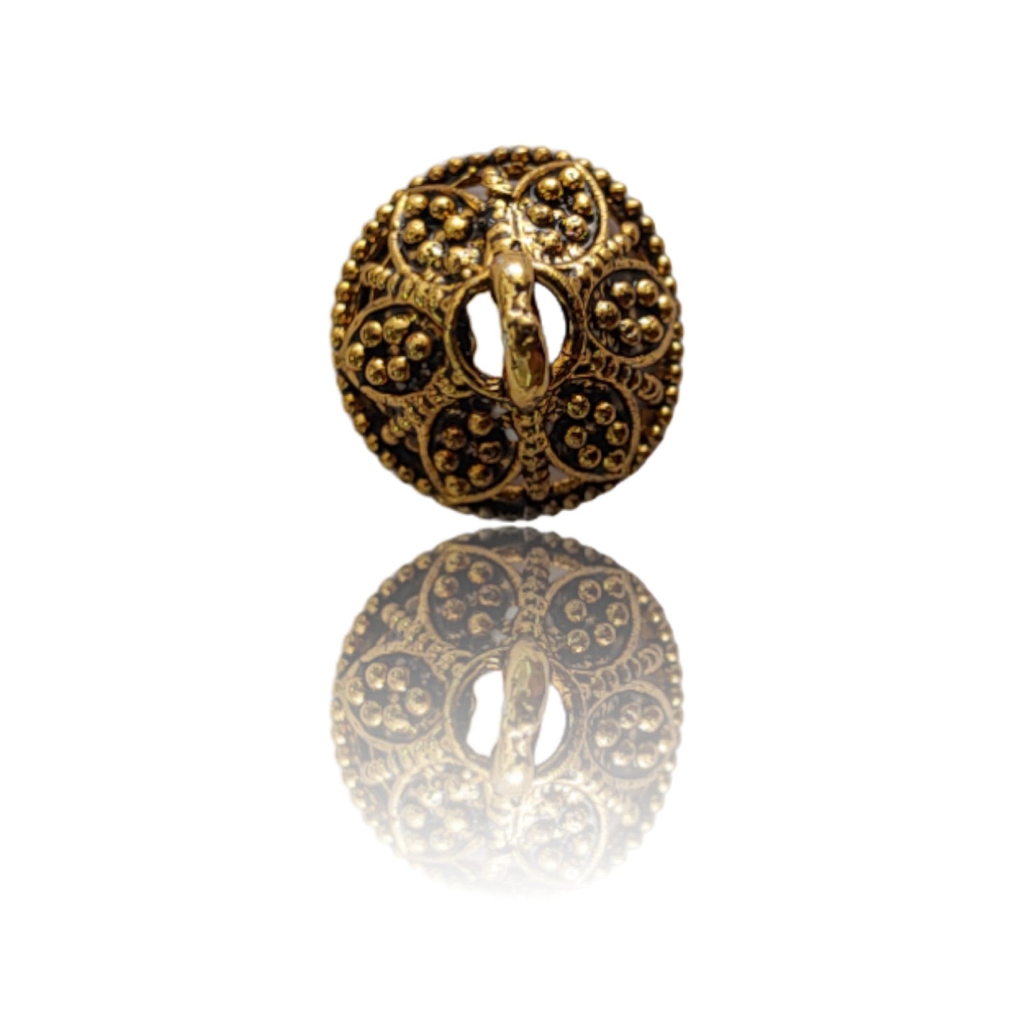 Indian Petals 100 Pcs Golden Square Cap Jhumki Metal Motif for Rakhi, Jewelry designing and Craft Making or Décor