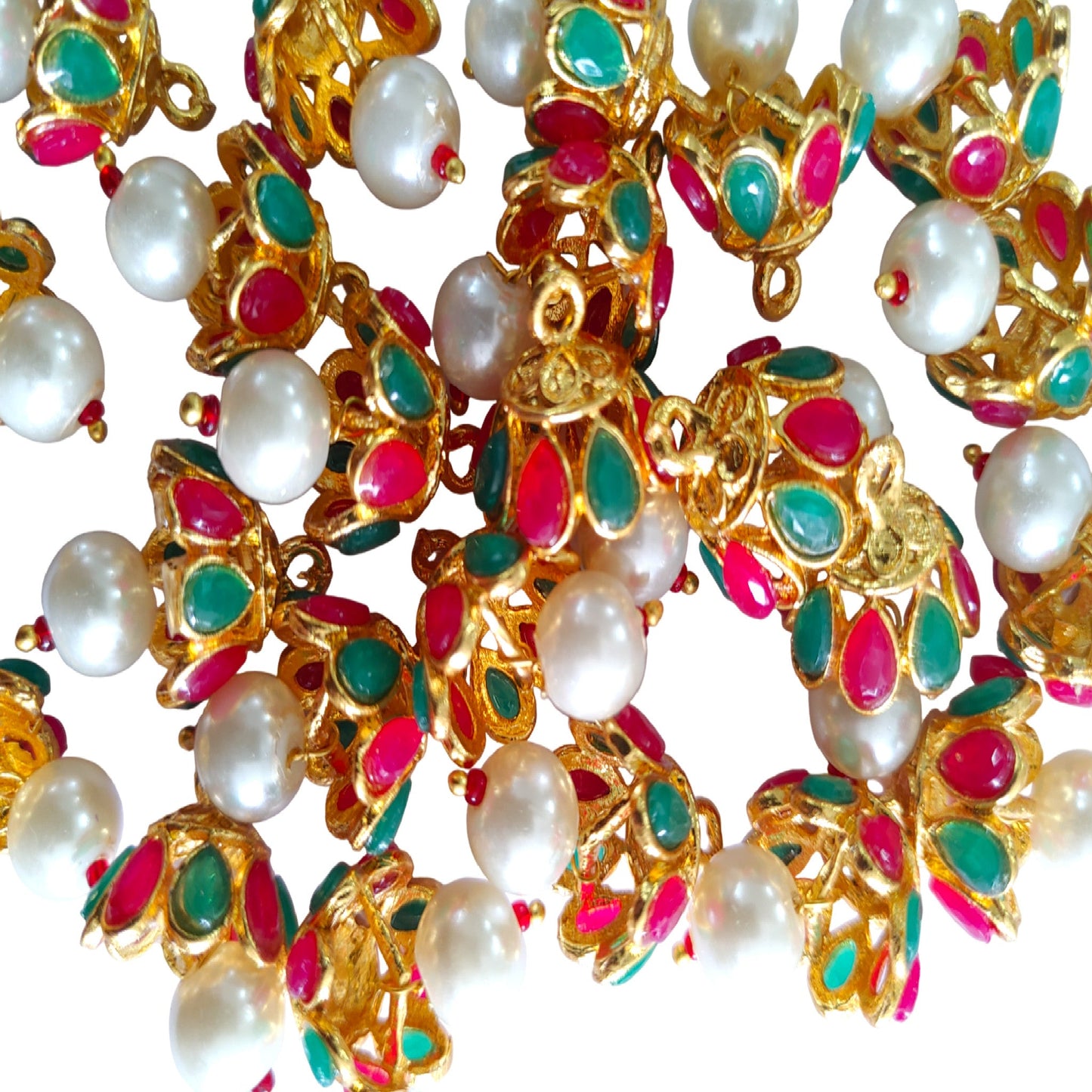 Indian Petals Jhumki Style Latkan Metal Motif for Rakhi, Jewelry designing and Craft Making or Decor