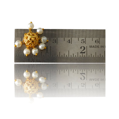 24 Gold Jhumki Style Latkan Metal Motif for Rakhi, Jewelry, Craft Making or Decor