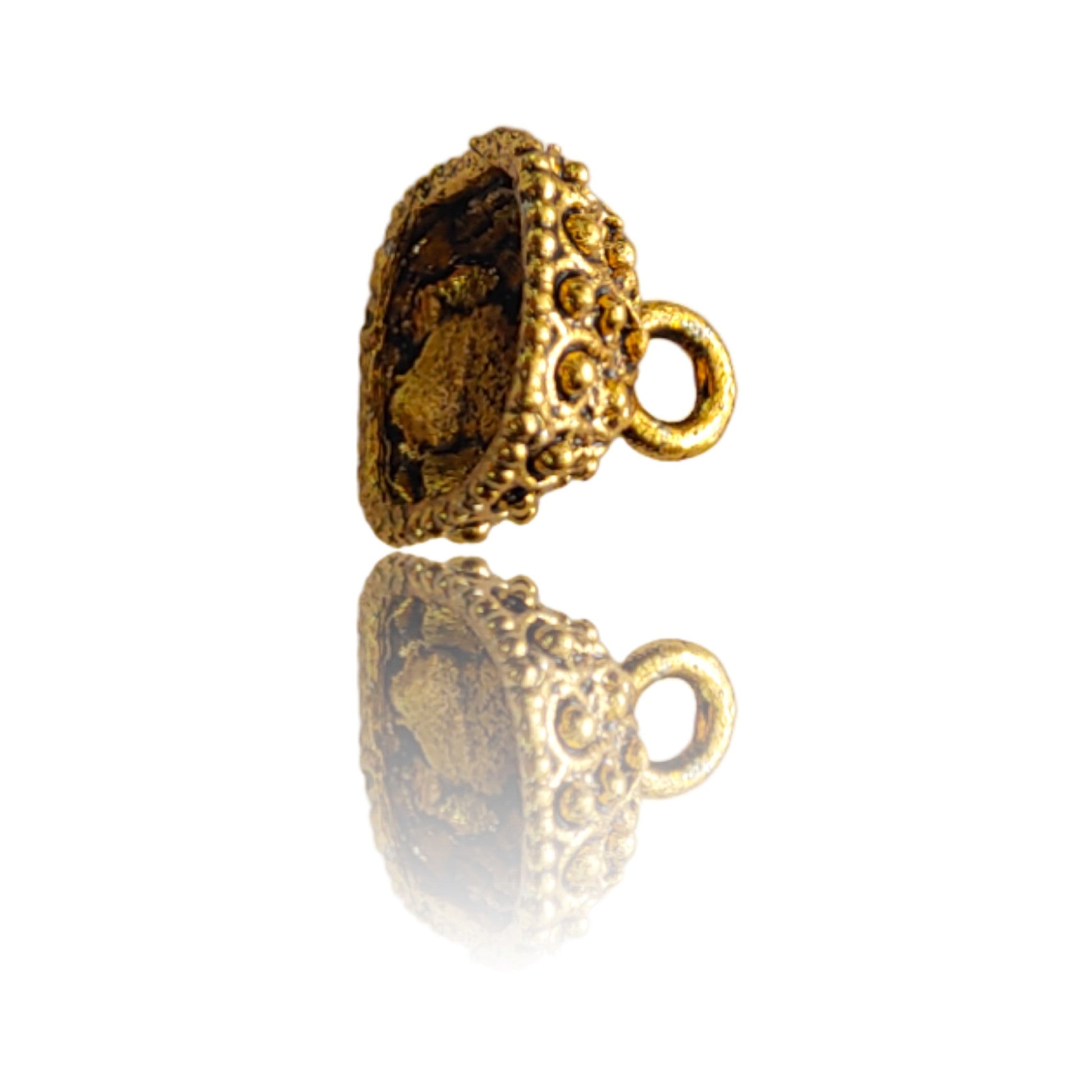 Indian Petals 100 Pcs Round Shape Jhumki Casted Motif for Rakhi, Jewelry designing and Craft Making or Decor