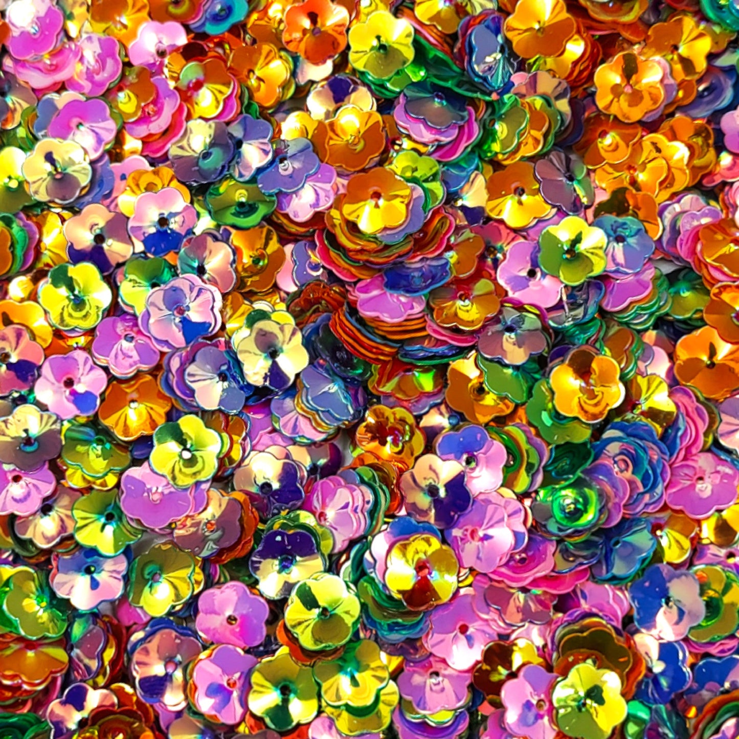 Multicolor Metallic Floral Sequin Sitara Motif for Jewellery Making, Art-Craft, or Decor, 125 Gram, Mix, 7100 Pcs (APX)