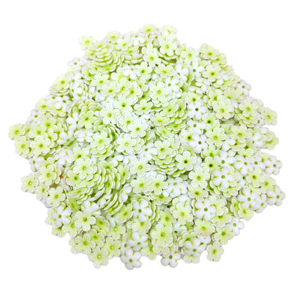 Indian Petals 12mm Small Acrylic Pastel Color Flower For Craft Or Decoration, Light green