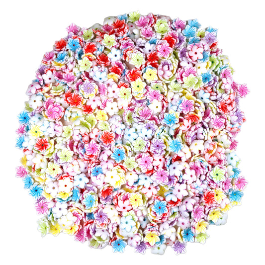 Indian Petals 12mm Small Acrylic Pastel Color Flower For Craft Or Decoration, Mix
