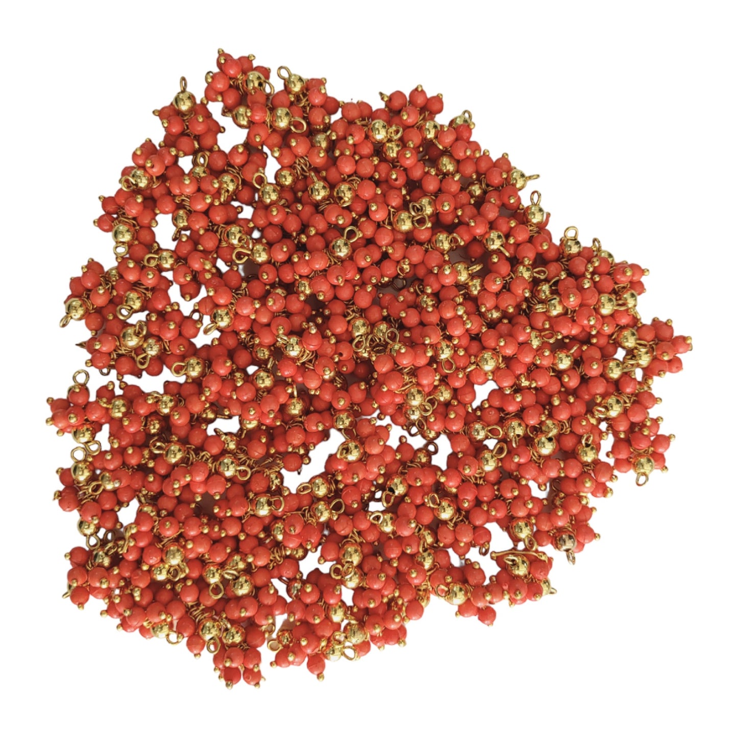 Indian Petals - Lorean Beads Motif with Hook Ideal for Jewelry designing, Craft Making or Decor Lorean Beads Motif with Hook Ideal for Jewelry designing, Craft Making or Decor - Coral / 50 Pieces