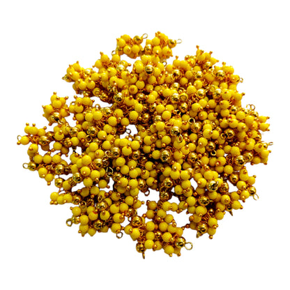 Indian Petals - Lorean Beads Motif with Hook Ideal for Jewelry designing, Craft Making or Decor Lorean Beads Motif with Hook Ideal for Jewelry designing, Craft Making or Decor - Yellow / 50 Pieces