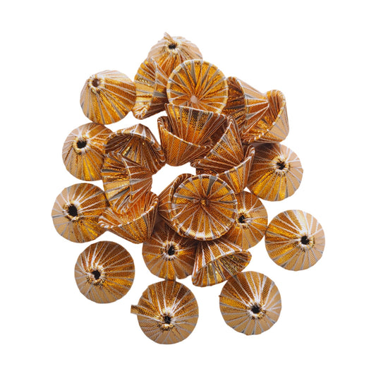 Indian Petals Gota Cap Motif for Rakhi, Jewelry making, Craft or Decor, 25 Pieces