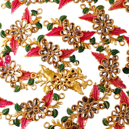 iNDIAN pETALS Floral Leaf Stylish Metal Motif For Embellishment, Jewellery, Craft or Decor