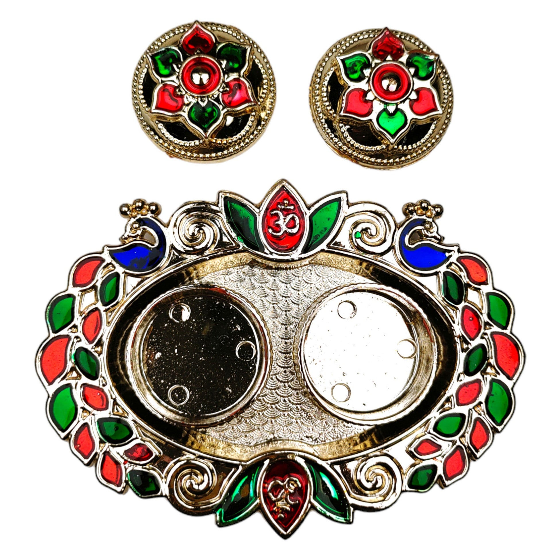 Indian Petals roli-chawal-decorative-platter-plate-13488-91