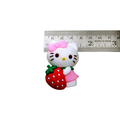 Indian Petals Sweeten Your Day with Hello Kitty!  Kawaii Kitty Silicone Pendant Keychains