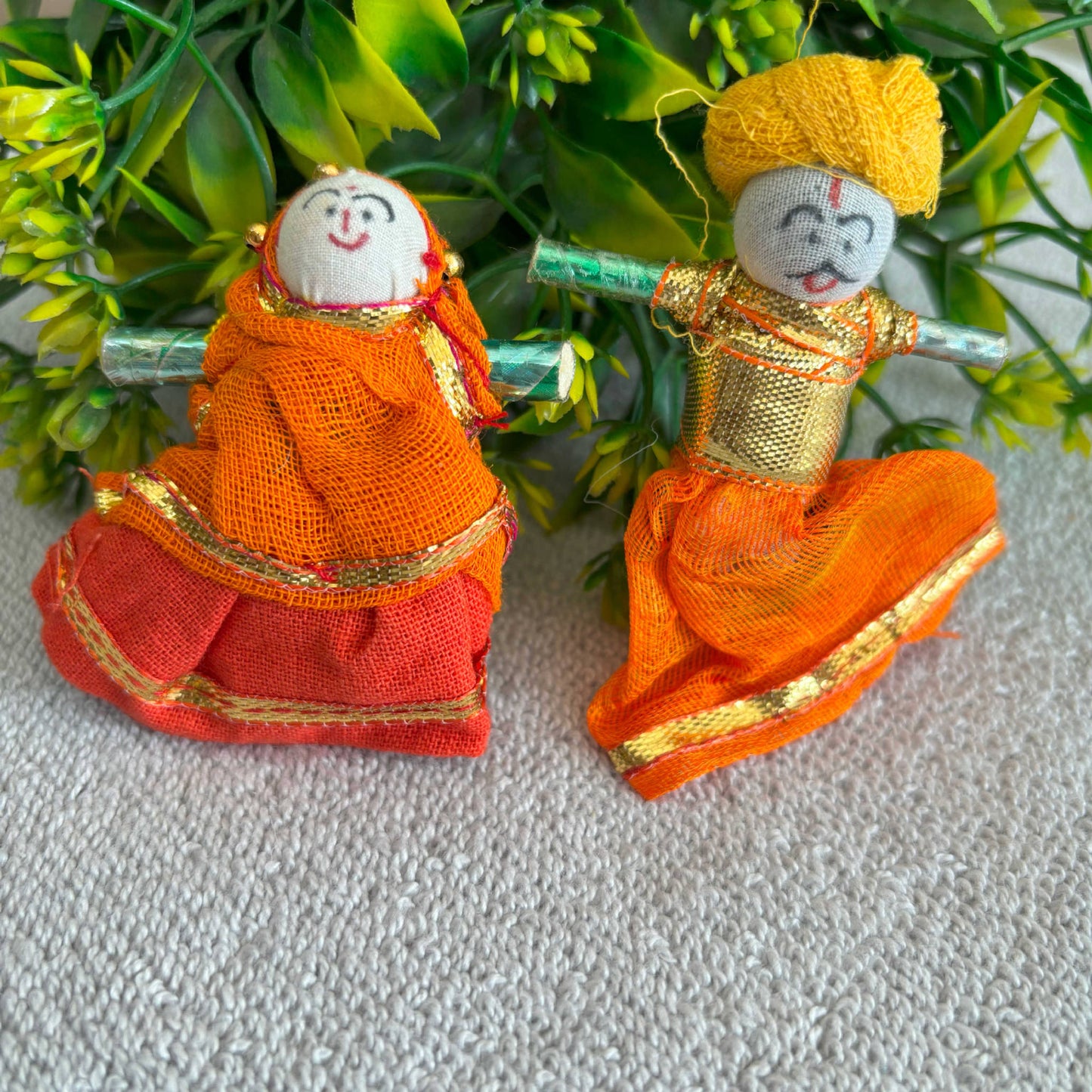 Exquisite Handcrafted Decorative Dolls Pair - Traditional Indian Art 🎨✨