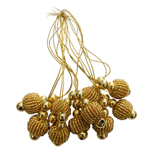 Indian Petals Stylish Round Golden Ball Latkan Tassels for Craft or Decoration