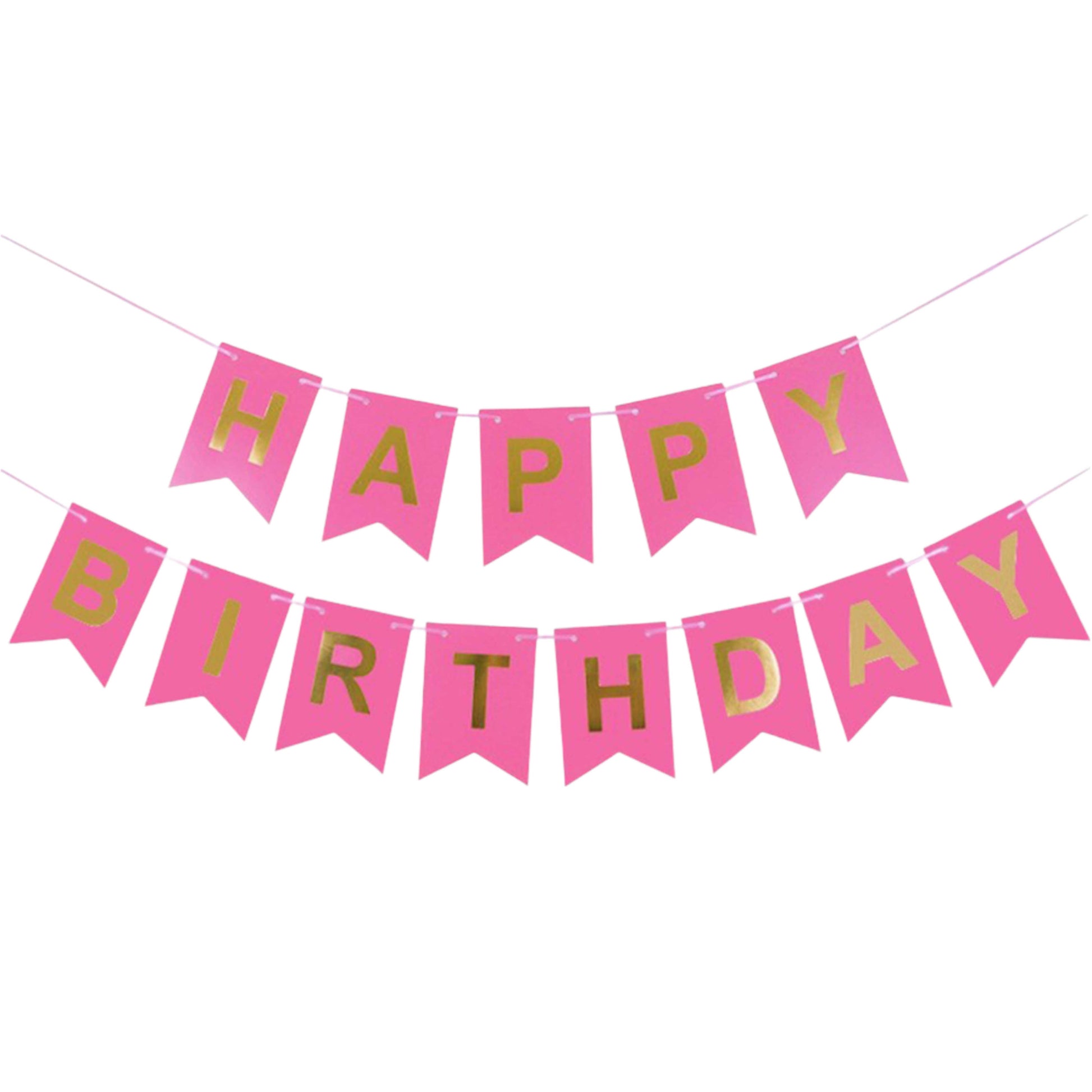 Pack of 2 Happy Birthday Wall Hanging Paper Banner Set For Party Decoration