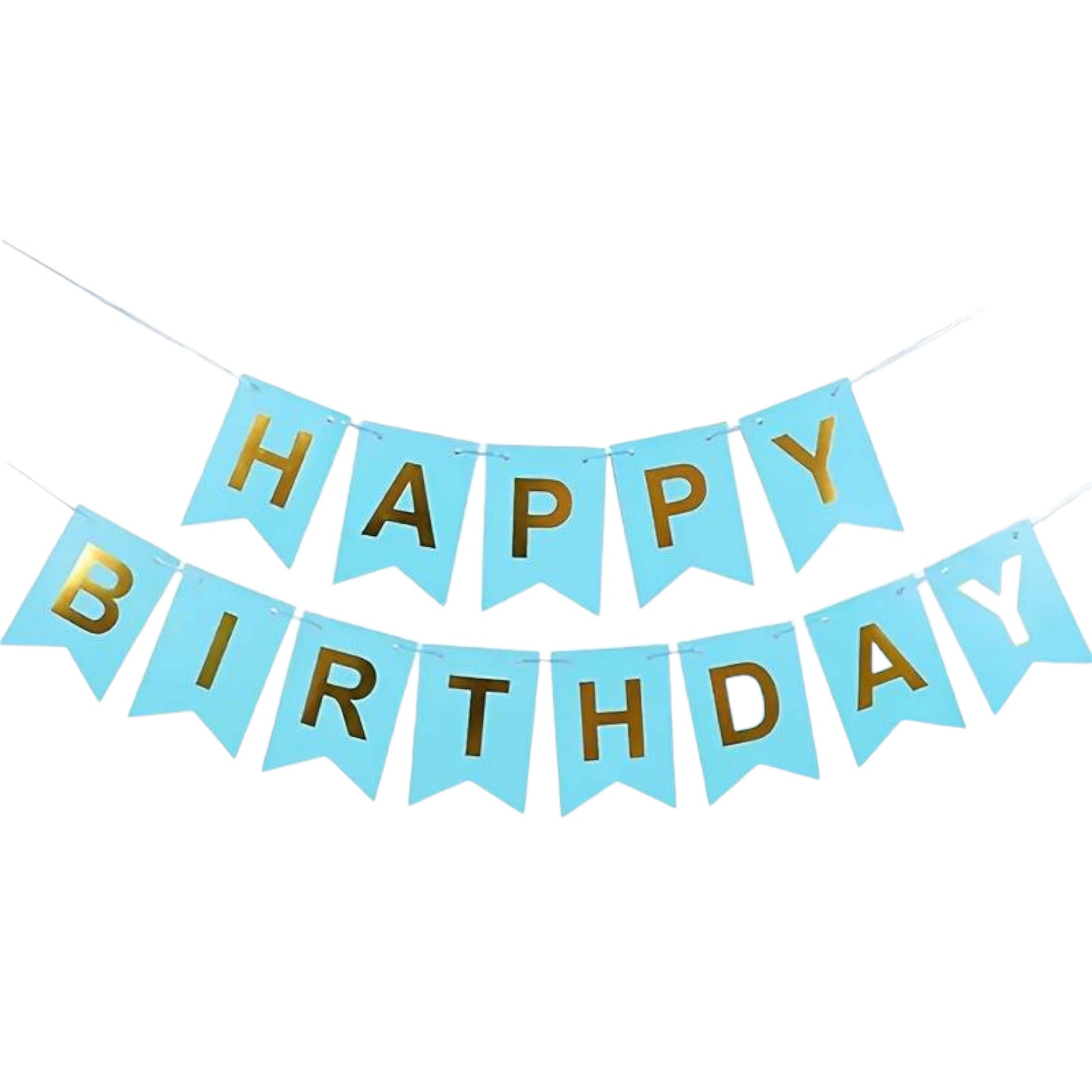 Pack of 2 Happy Birthday Wall Hanging Paper Banner Set For Party Decoration