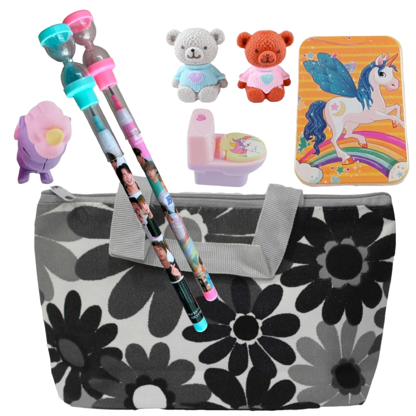 Ultimate Kid’s Stationery Set - Pouch, Sharpeners, Erasers & Pencils 🎒✏️🦄 - Perfect for Boys & Girls