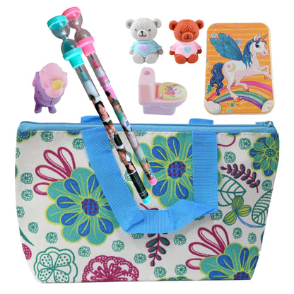 Ultimate Kid’s Stationery Set - Pouch, Sharpeners, Erasers & Pencils 🎒✏️🦄 - Perfect for Boys & Girls