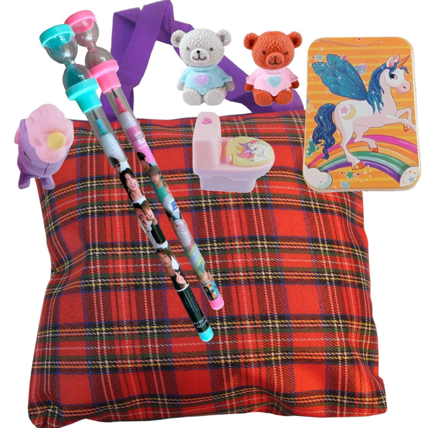 Ultimate Kid’s Stationery Set - Pouch, Sharpeners, Erasers & Pencils 🎒✏️🦄 - Perfect for Boys & Girls