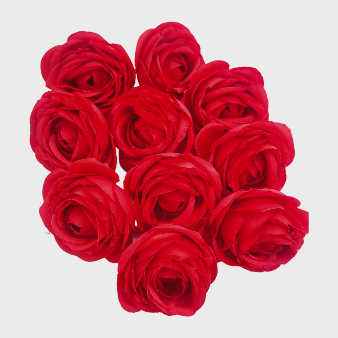 Indian Petals 6.5 cm Big Cabbage  Rose Fabric Flower Head For Crafting or Decoration - 20 Pcs