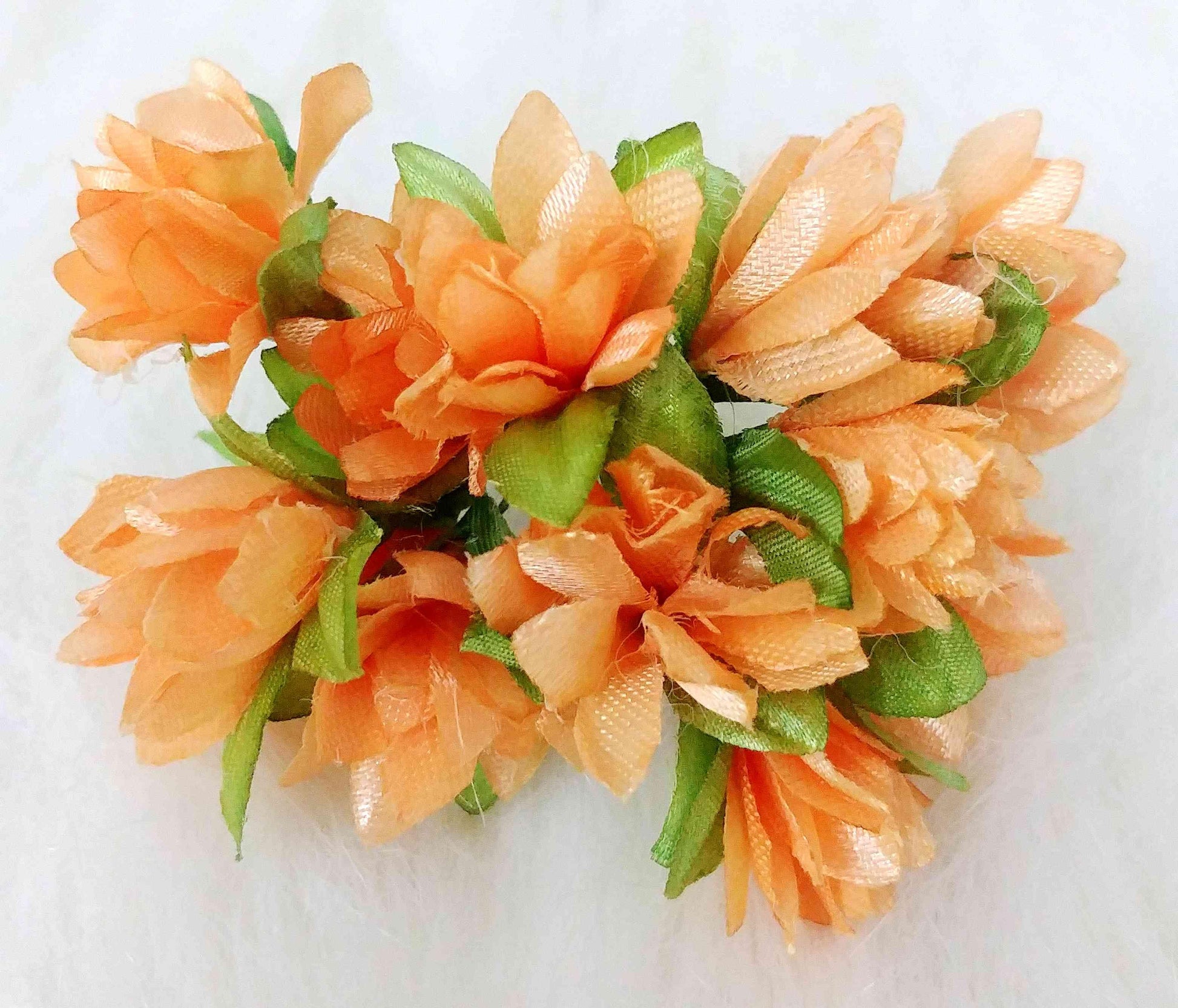 Beautiful Fabric Flowers for DIY Craft, Trouseau Packing or Decoration (Bunch of 12) - Design 2 - Indian Petals