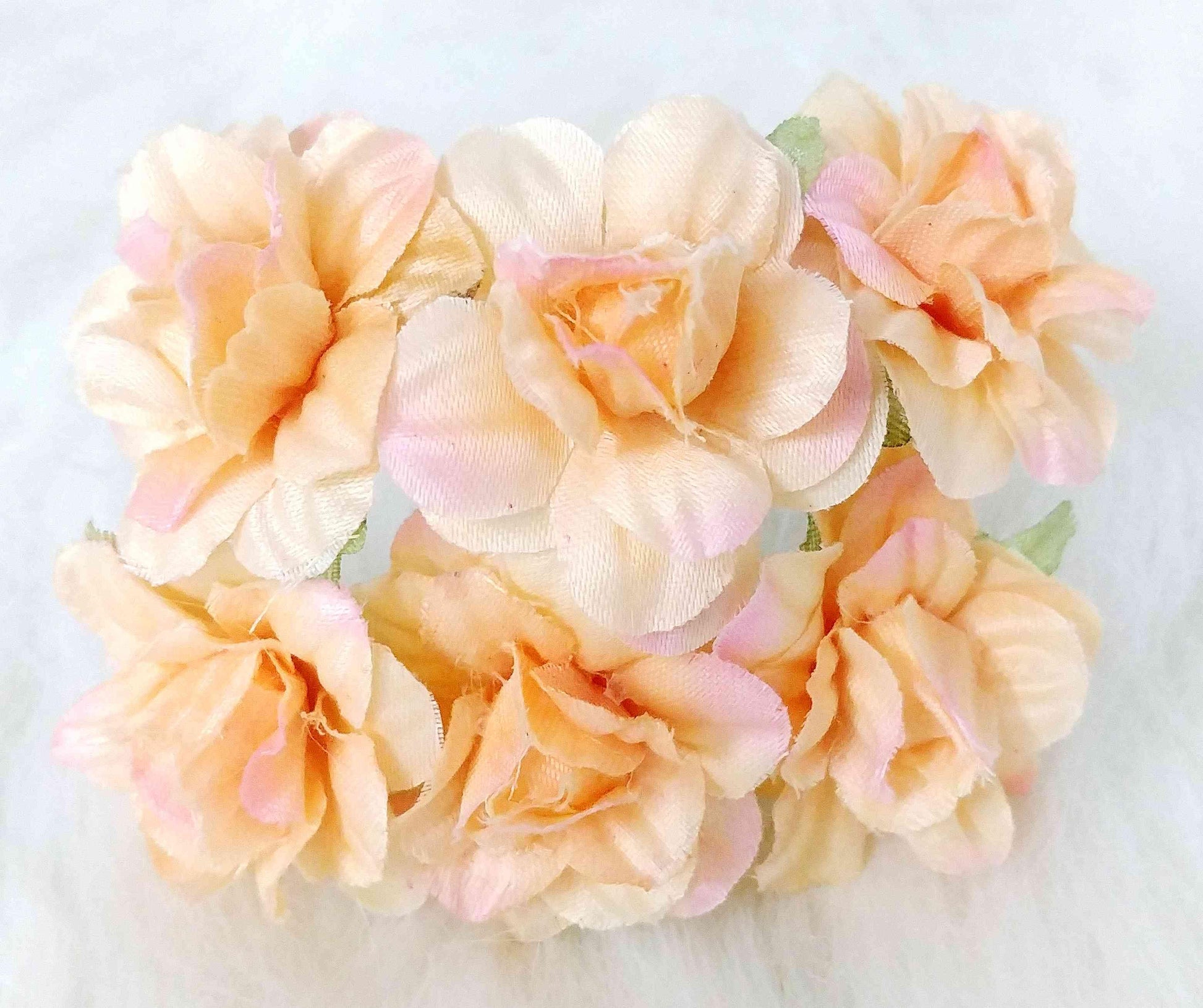 Indian Petals Beautiful Fabric Flowers for DIY Craft, Trouseau Packing or Decoration (Bunch of 12) - Design 3 - Indian Petals