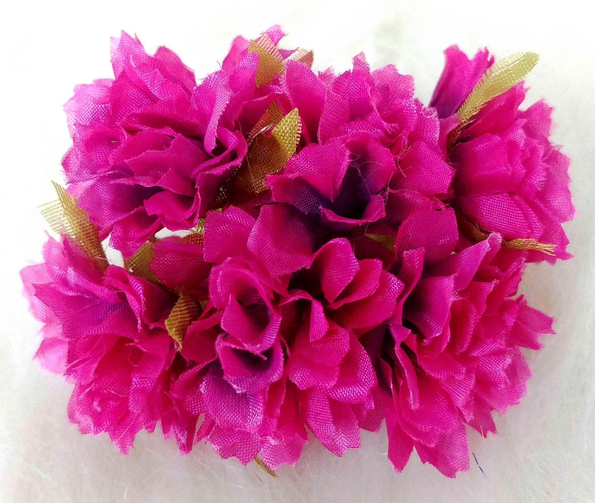 Beautiful Fabric Flowers for DIY Craft, Trouseau Packing or Decoration (Bunch of 12) - Design 8 - Indian Petals